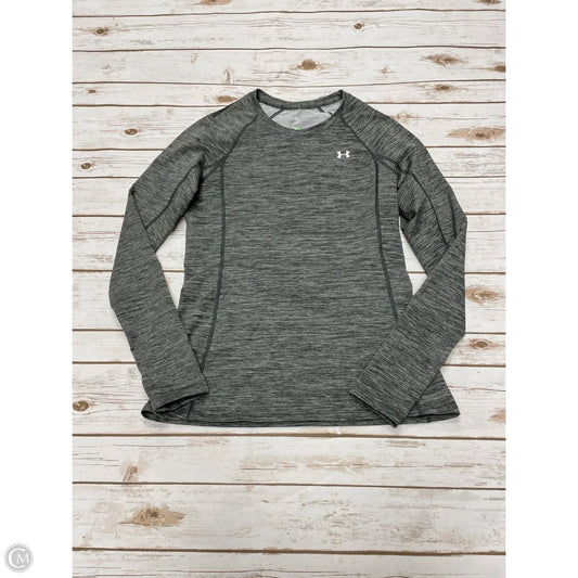 Athletic Top Long Sleeve Crewneck By Under Armour In Grey, Size: M