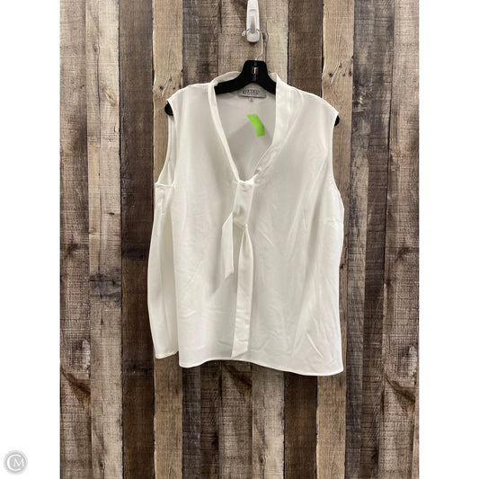 Top Sleeveless By Kasper In White, Size: 2x
