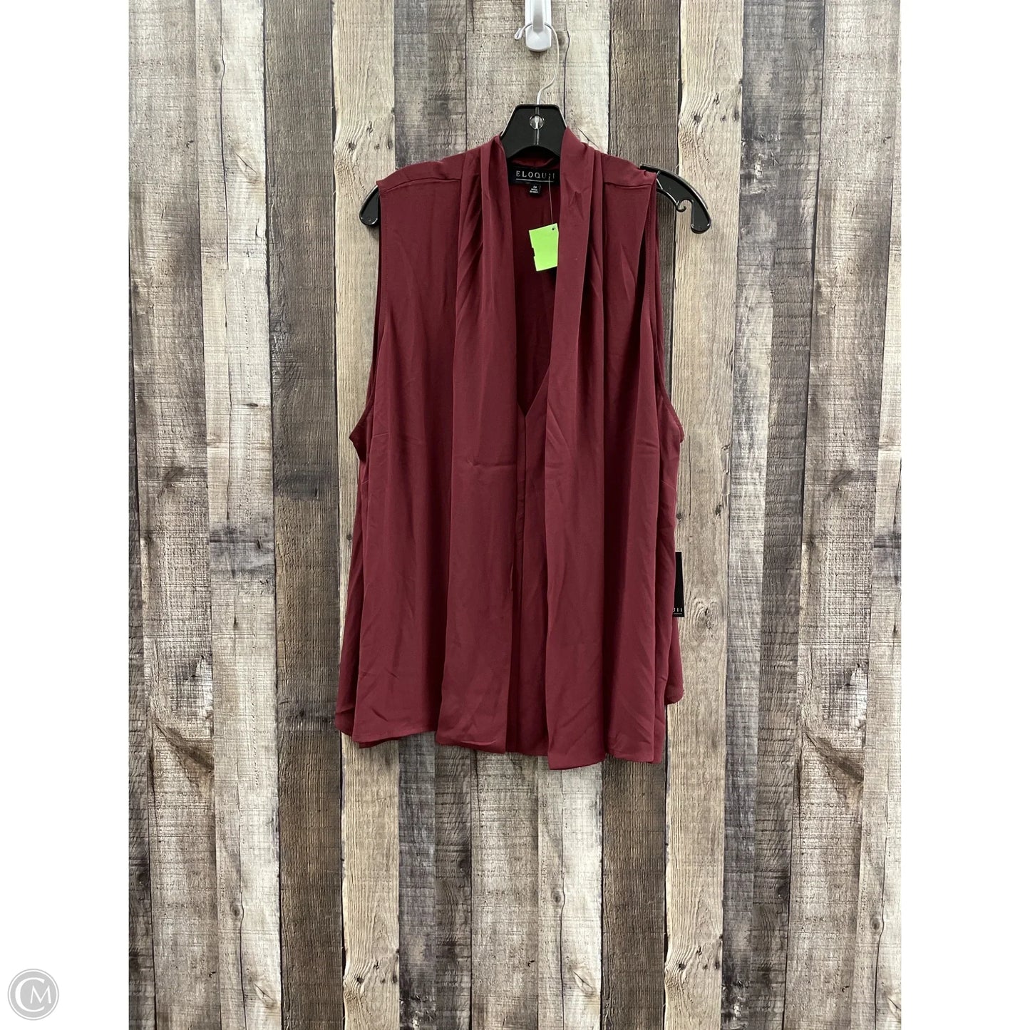 Top Sleeveless By Eloquii In Maroon, Size: 3x
