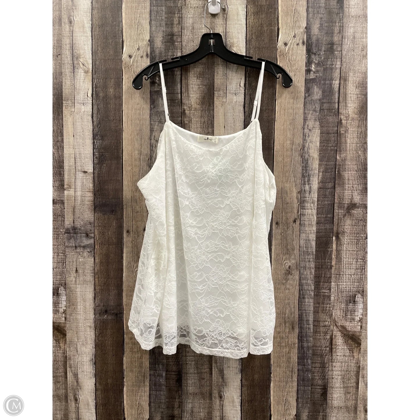 Top Sleeveless By Agnes Orinda In White, Size: 3x