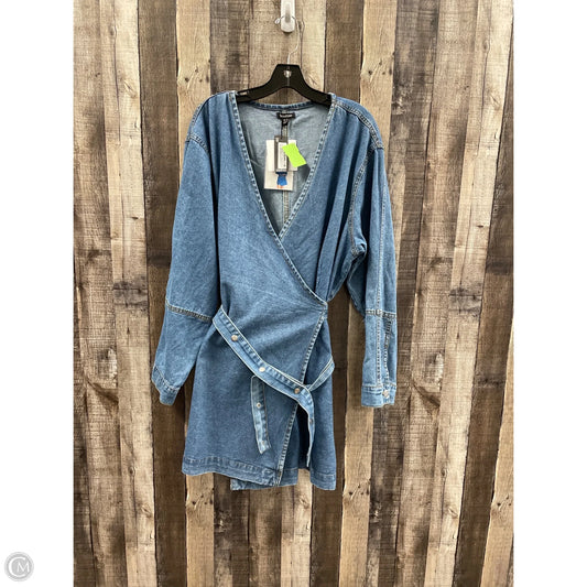 Dress Casual Short By Boohoo Boutique In Blue Denim, Size: 3x