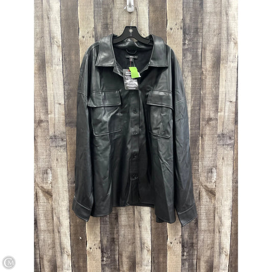 Jacket Shirt By Ellos In Black, Size: 2x