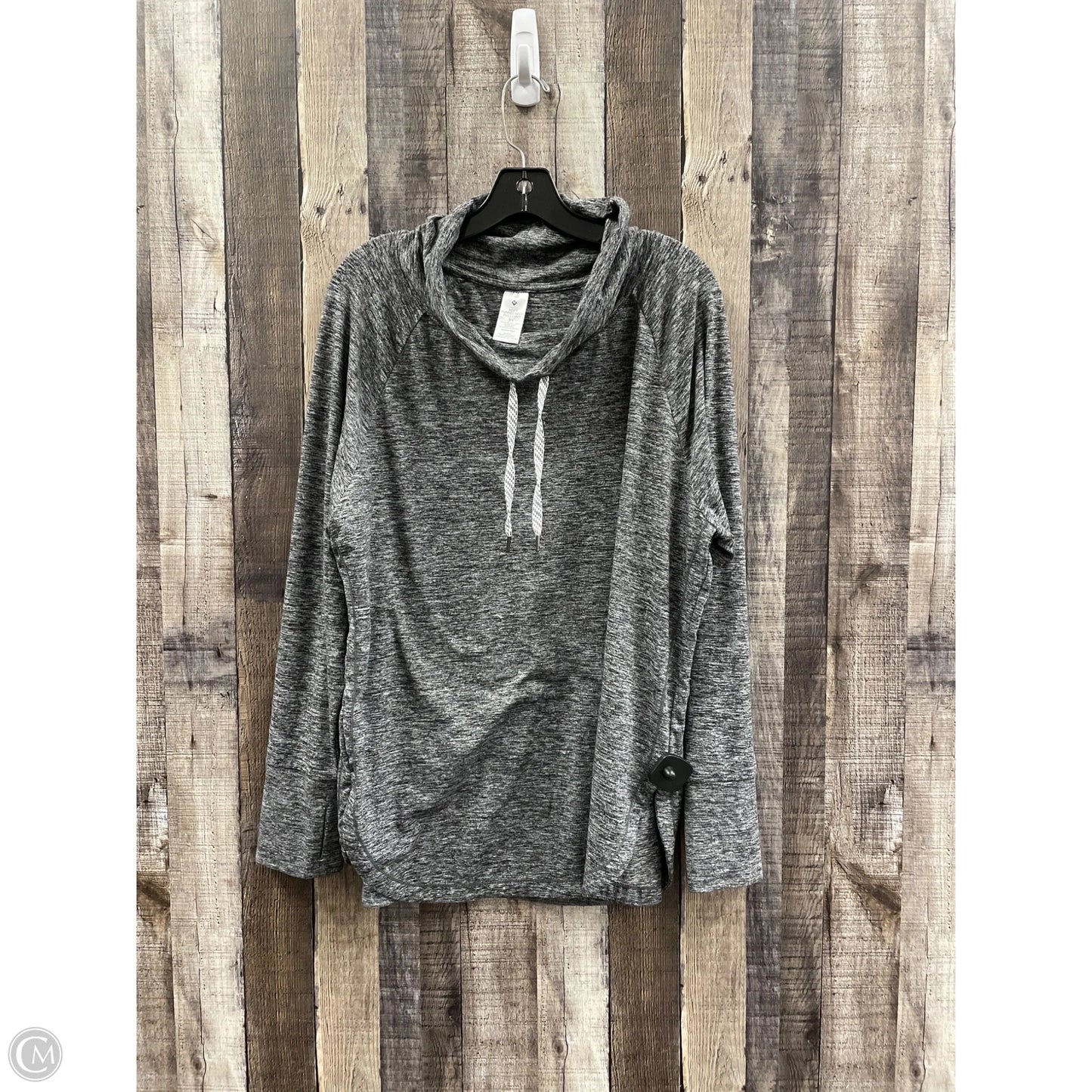 Athletic Top Long Sleeve Collar By Members Mark In Grey, Size: Xl