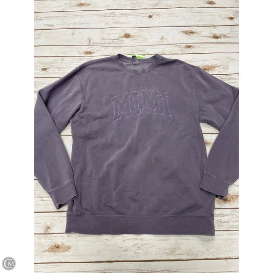 Sweatshirt Crewneck By Cmf In Purple, Size: L