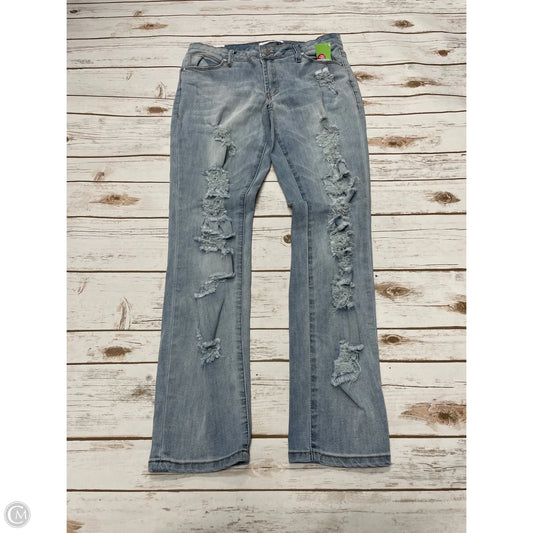 Jeans Skinny By Almost Famous In Blue Denim, Size: 12