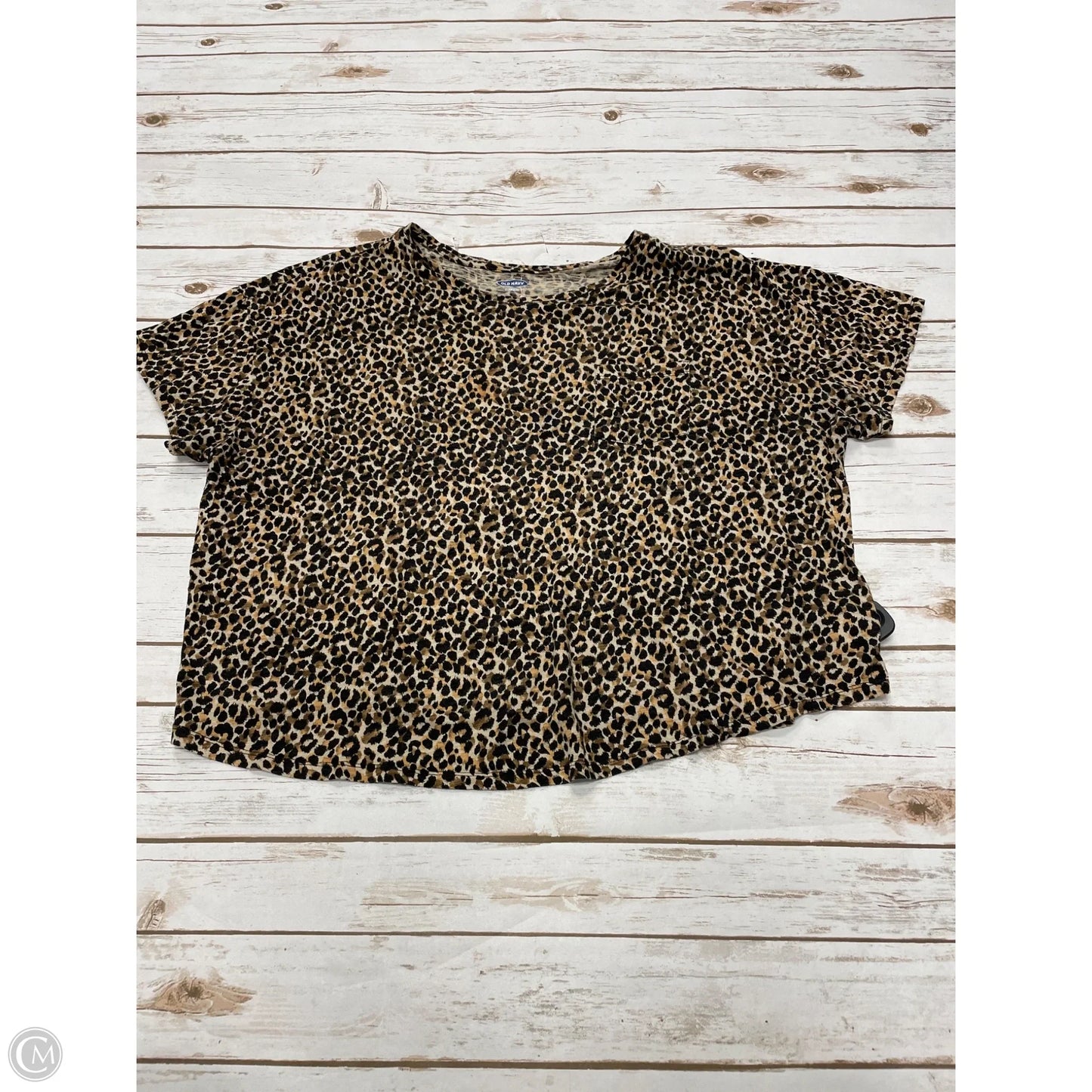 Top Short Sleeve By Old Navy In Animal Print, Size: Xxl