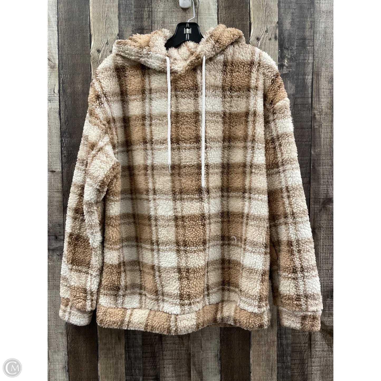 Jacket Fleece By Shein In Plaid Pattern, Size: M