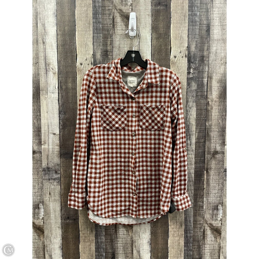 Top Long Sleeve By Cme In Checkered Pattern, Size: S