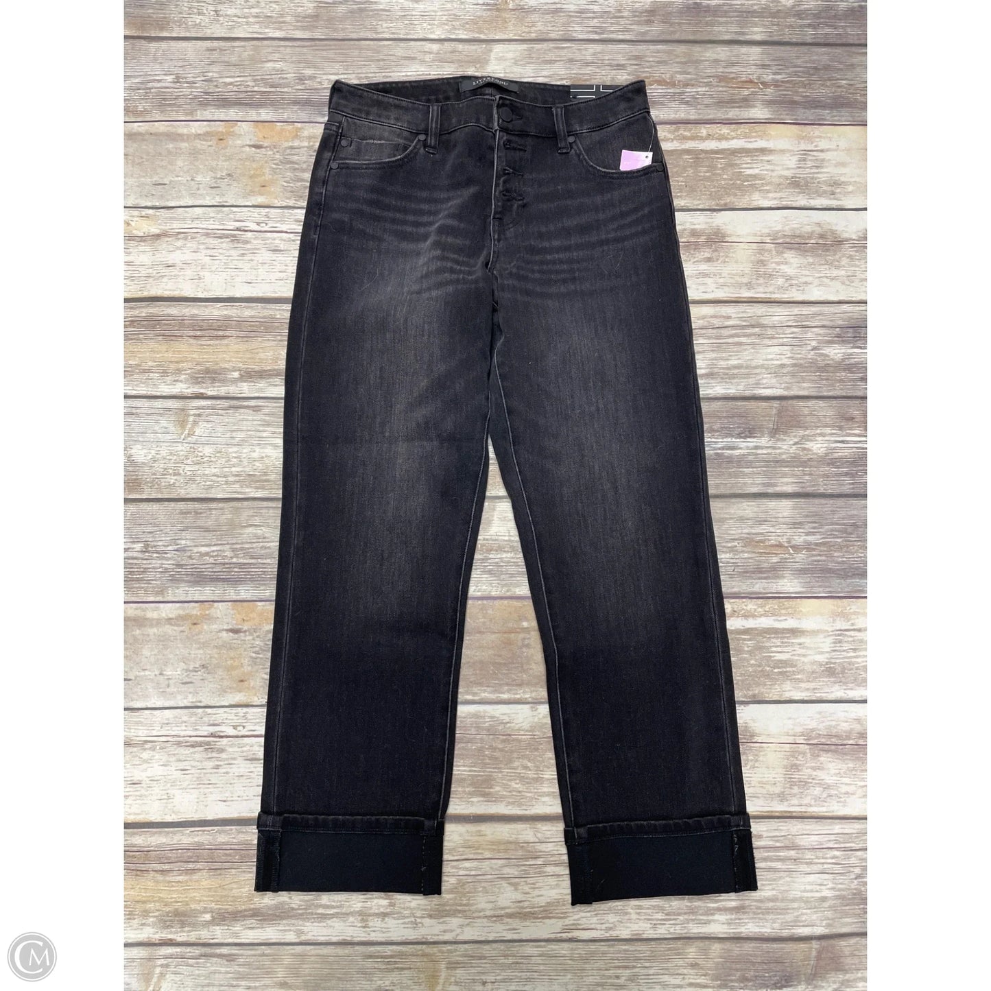 Jeans Cropped By Liverpool In Black Denim, Size: 4