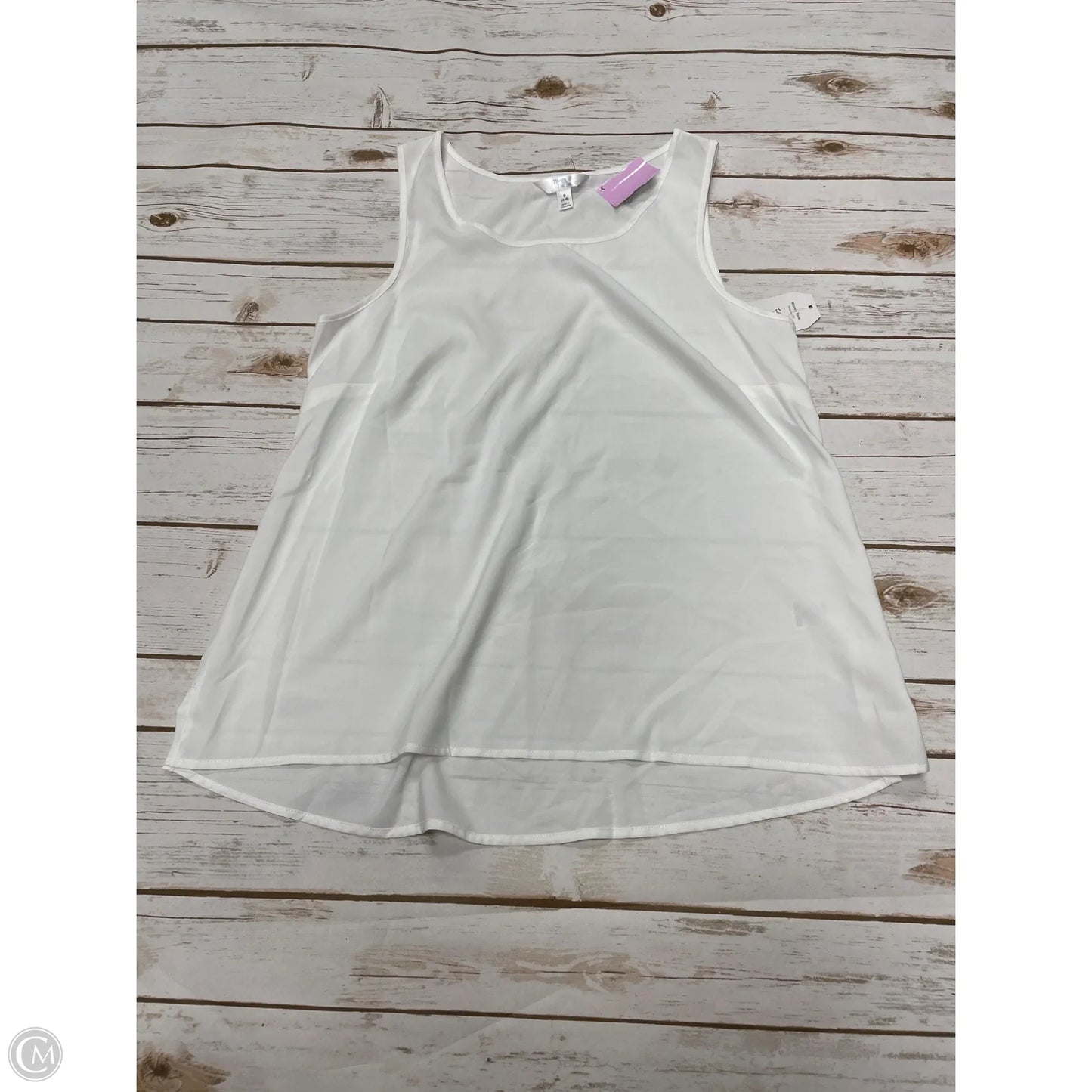 Top Sleeveless By Time And Tru In White, Size: S