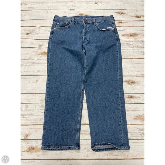 Jeans Straight By Gap In Blue Denim, Size: 14