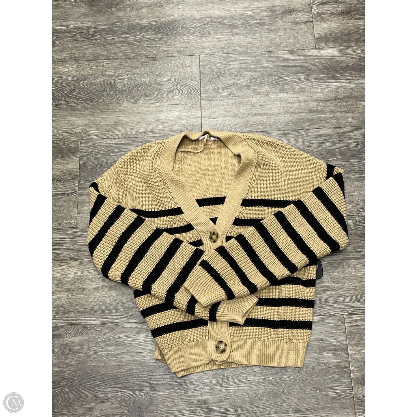 Sweater Cardigan By Gap In Beige, Size: L
