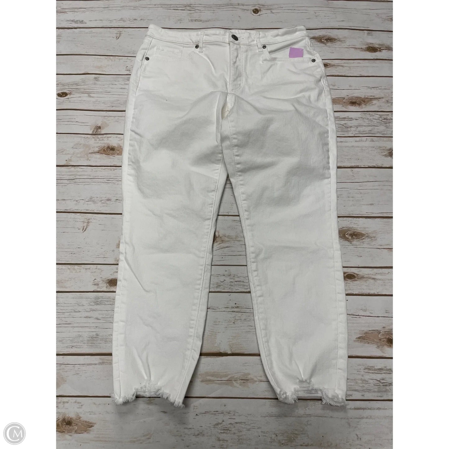 Jeans Skinny By Loft In White Denim, Size: 12