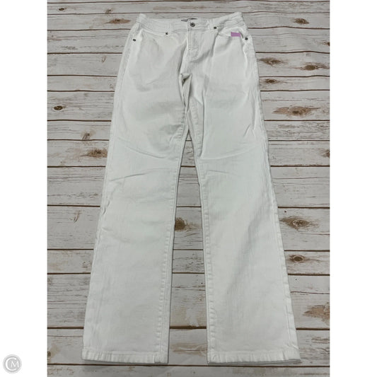 Jeans Skinny By Chicos In White Denim, Size: M
