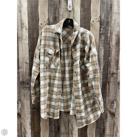 Jacket Shirt By Altard State In Plaid Pattern, Size: M
