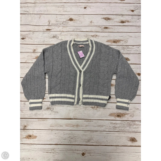 Sweater Cardigan By So In Grey & White, Size: S