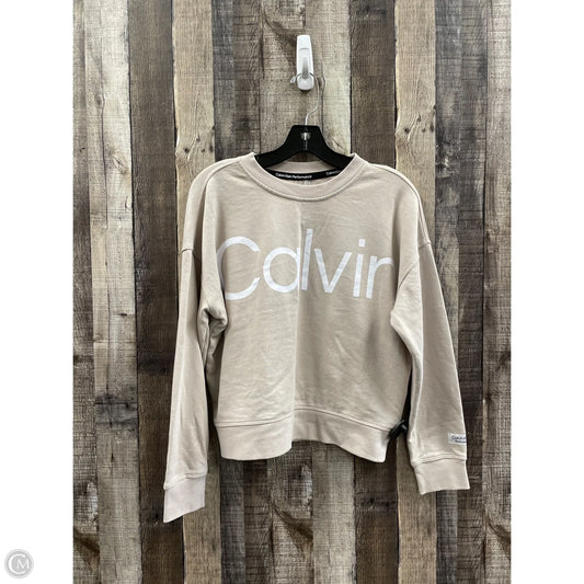 Sweatshirt Crewneck By Calvin Klein Performance In Tan, Size: S