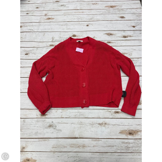 Sweater Cardigan By Universal Thread In Red, Size: L