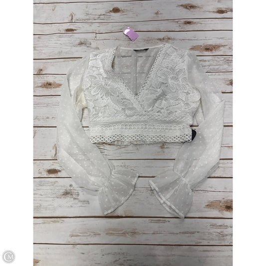 Top Long Sleeve By Shein In White, Size: S