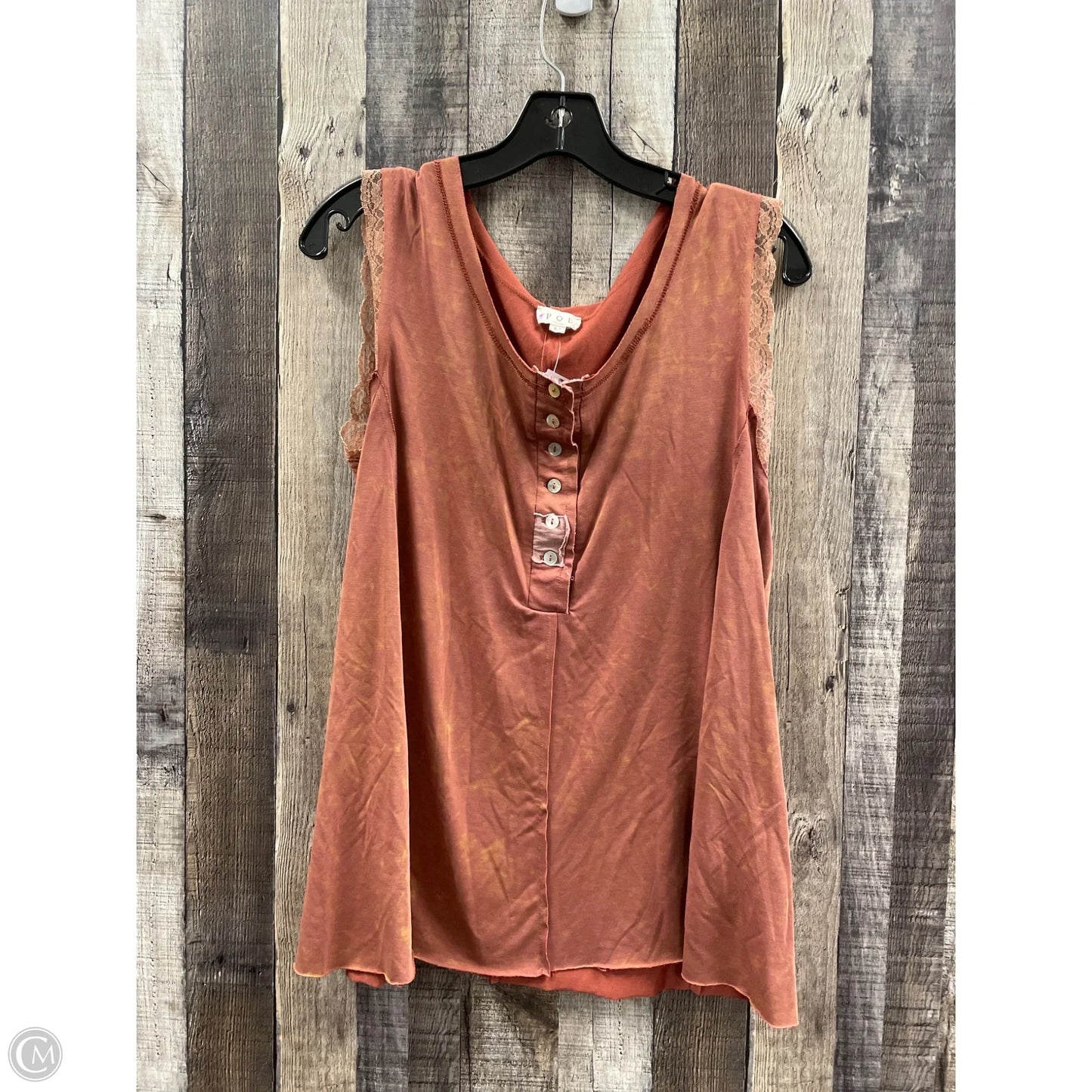 Top Sleeveless By Pol In Orange, Size: M