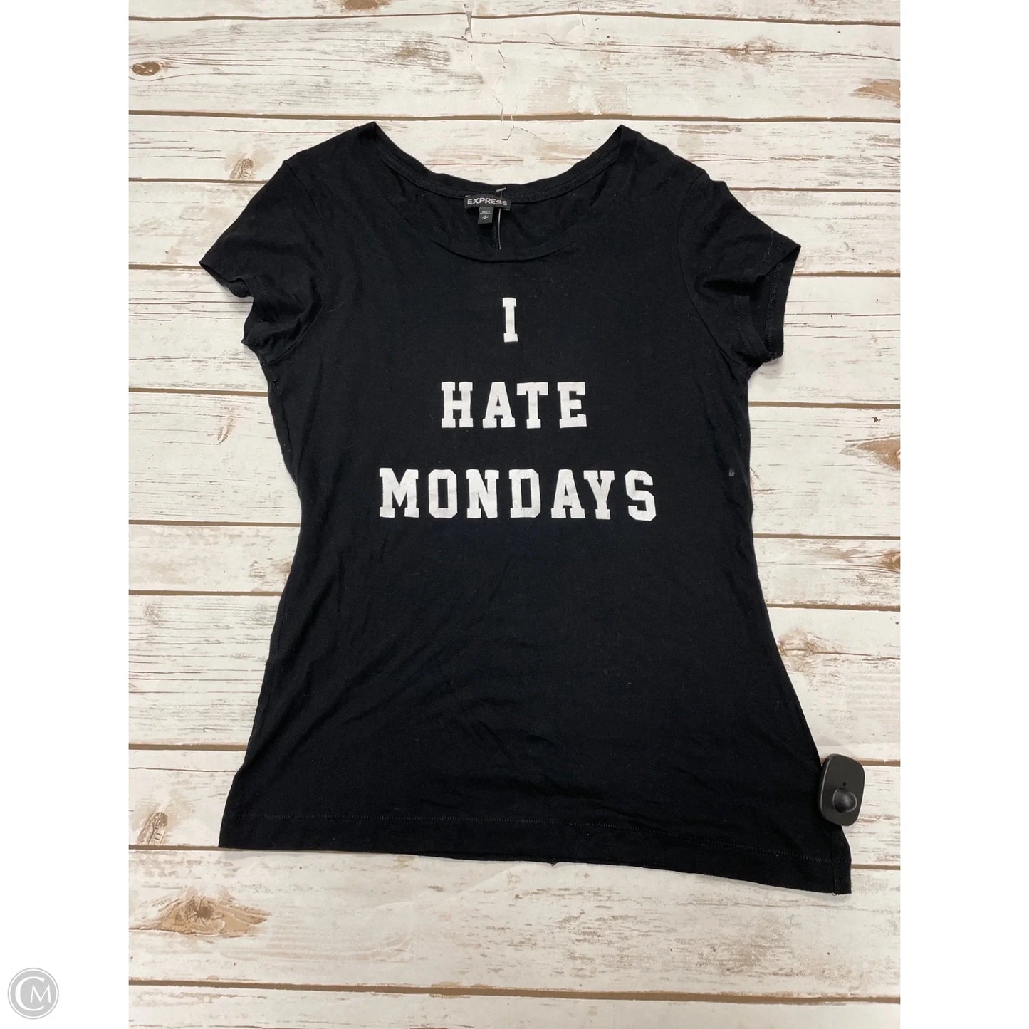 Top Short Sleeve By Express In Black, Size: S