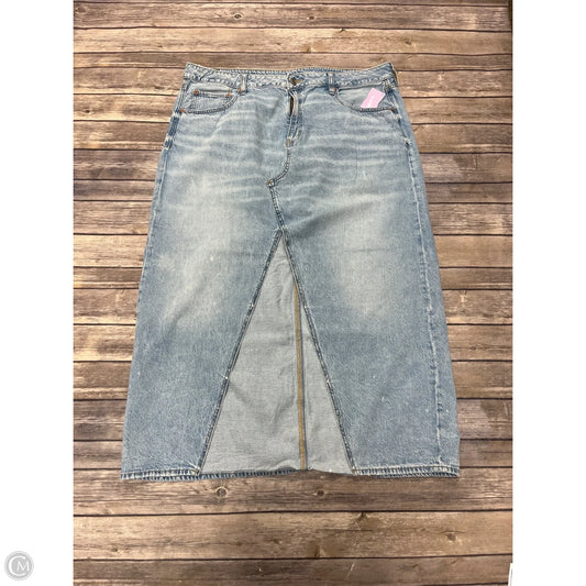 Skirt Maxi By American Eagle In Blue Denim, Size: 18