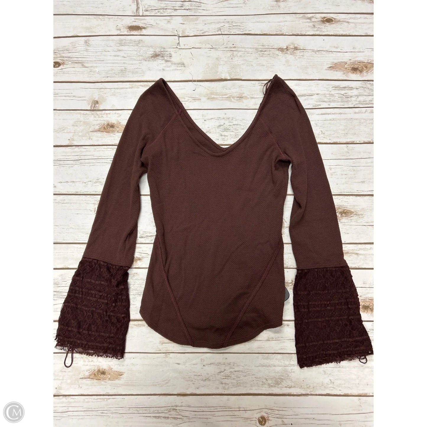 Top Long Sleeve By Free People In Brown, Size: S