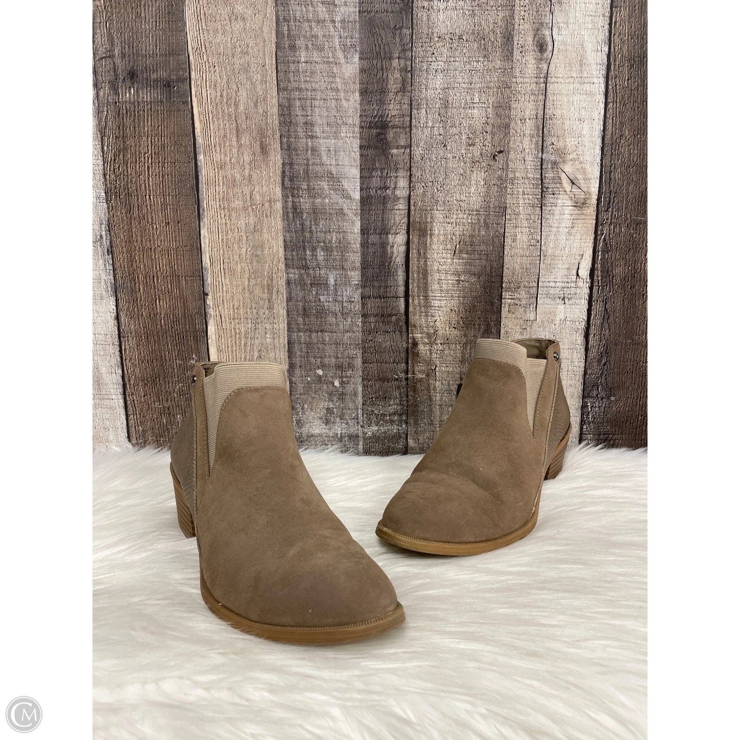 Boots Ankle Heels By Simply Vera In Tan, Size: 7