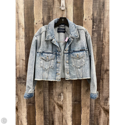 Jacket Denim By Calvin Klein In Blue Denim, Size: M