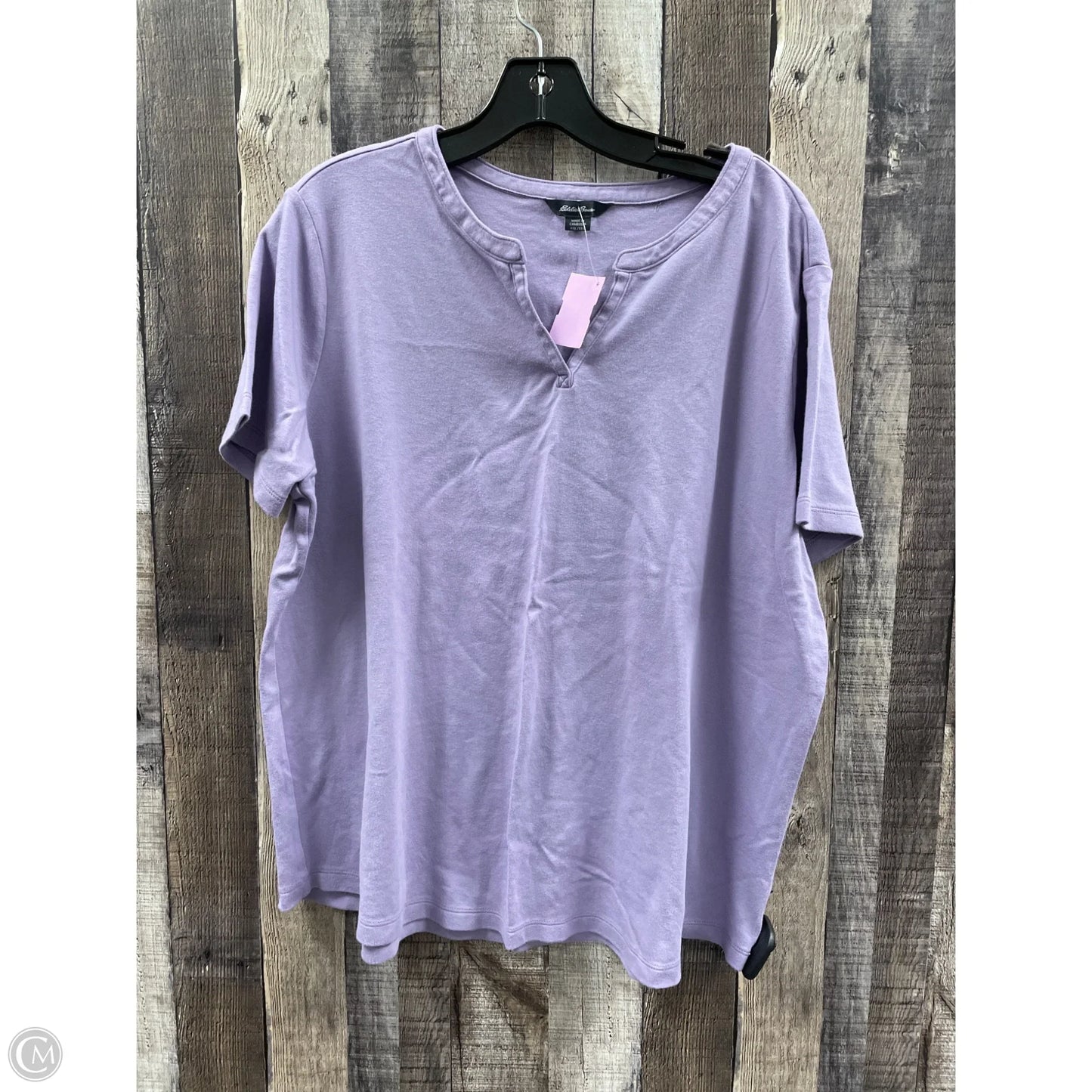 Top Short Sleeve By Eddie Bauer In Purple, Size: Xxl