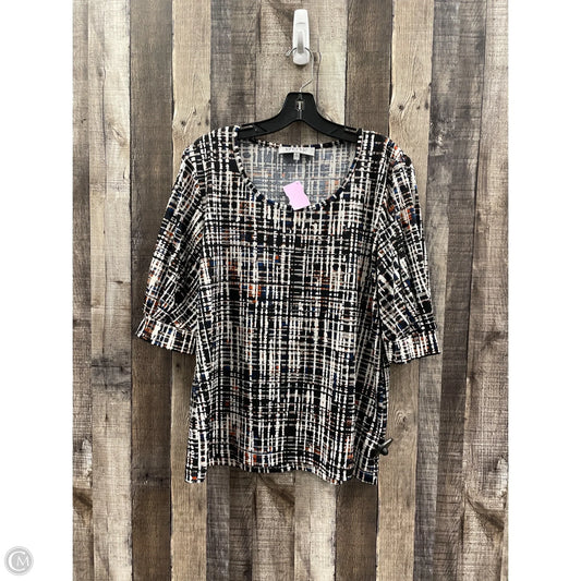 Top Short Sleeve By Kasper In Multi-colored, Size: Xl