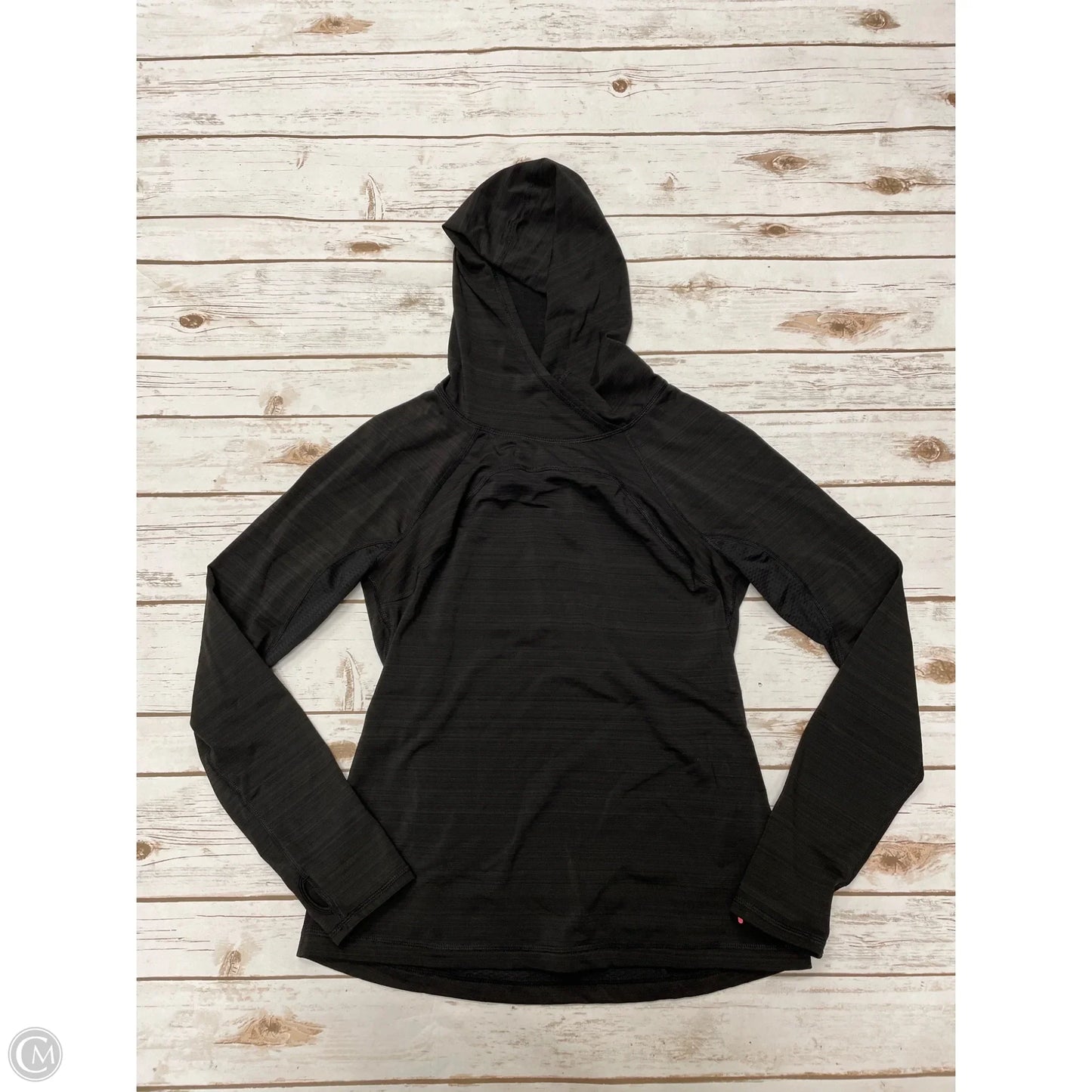 Athletic Top Long Sleeve Collar By Fila In Black, Size: M