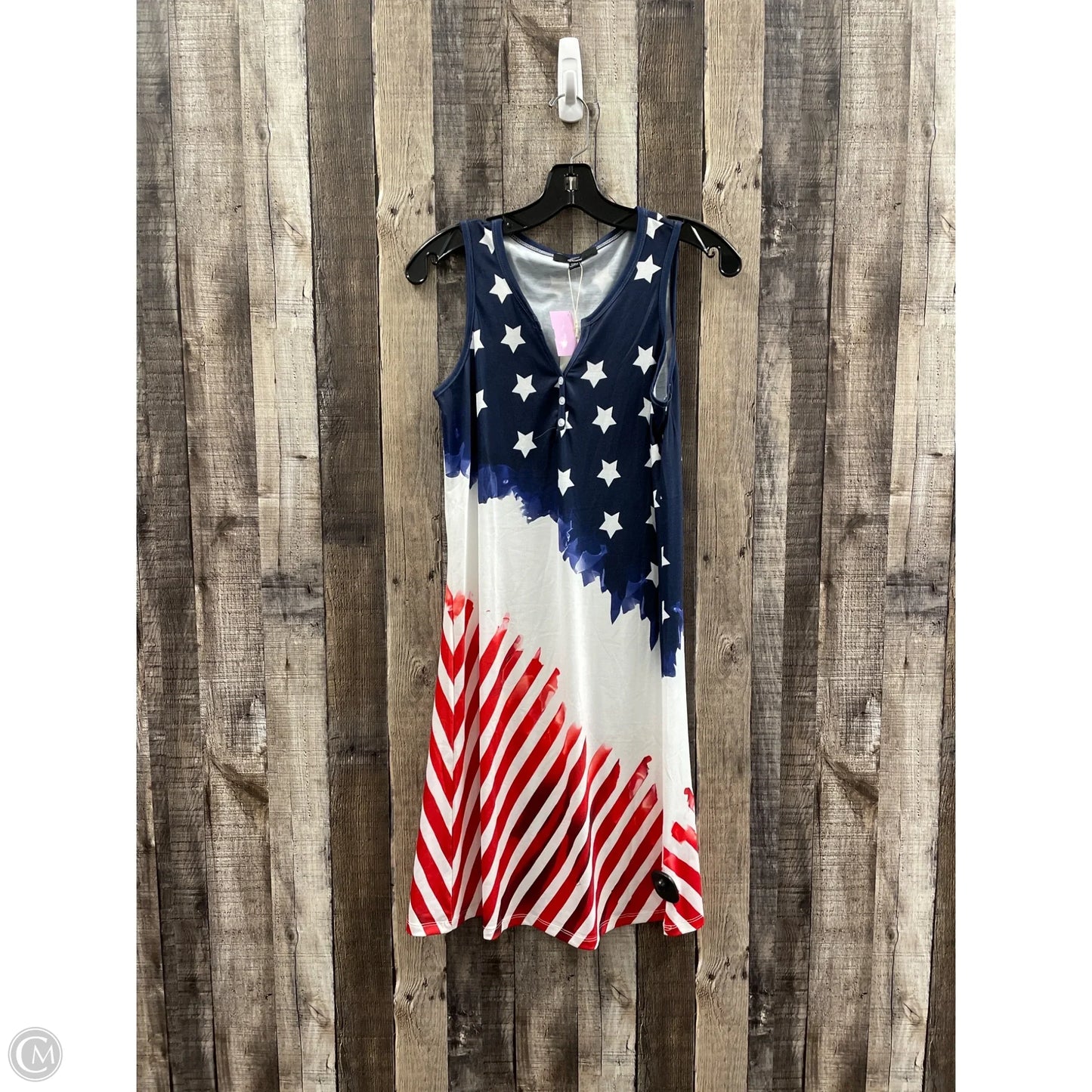 Dress Casual Midi By Cme In Blue Red & White, Size: S