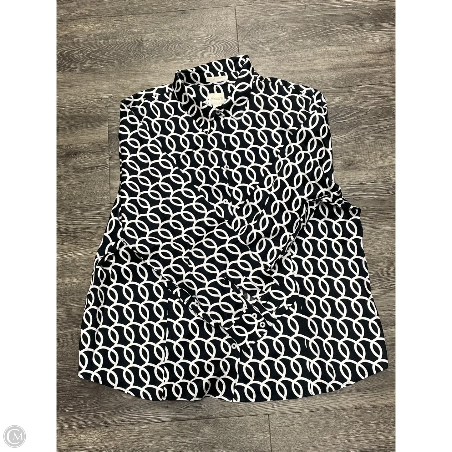 Top Long Sleeve By Chicos In Black & Blue, Size: S