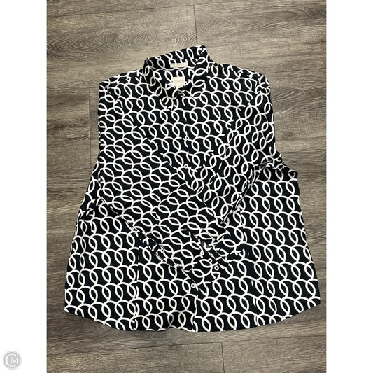 Top Long Sleeve By Chicos In Black & Blue, Size: S