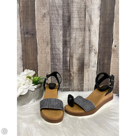 Sandals Heels Wedge By Crown Vintage In Black, Size: 7.5