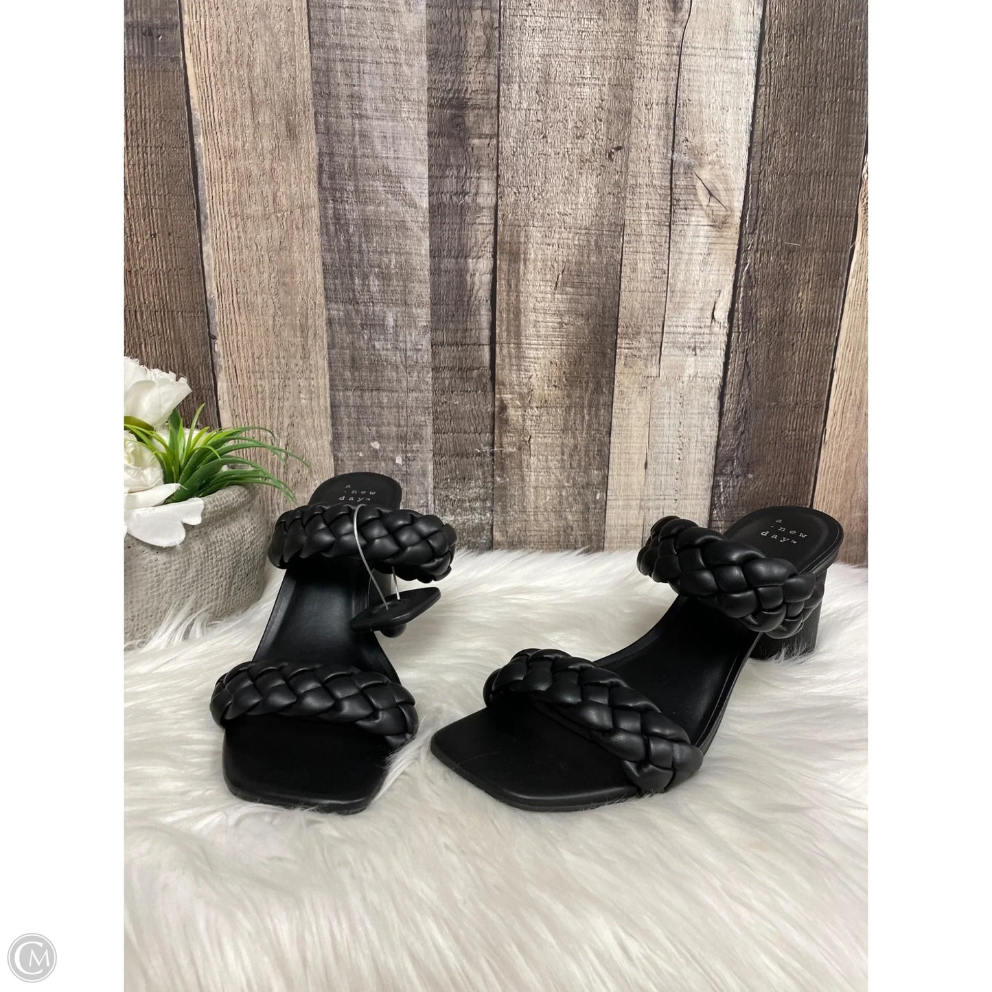 Sandals Heels Block By A New Day In Black, Size: 8