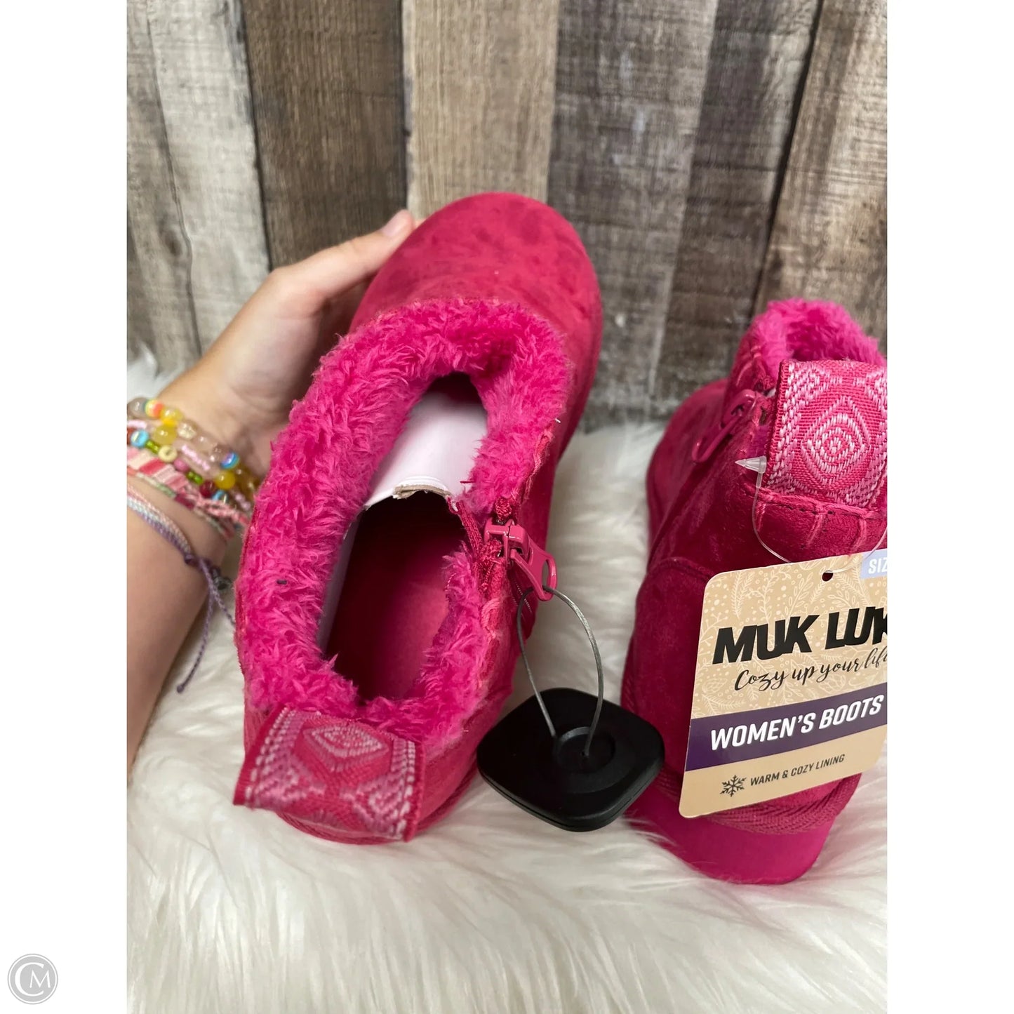 Boots Ankle Flats By Muk Luks In Pink, Size: 7