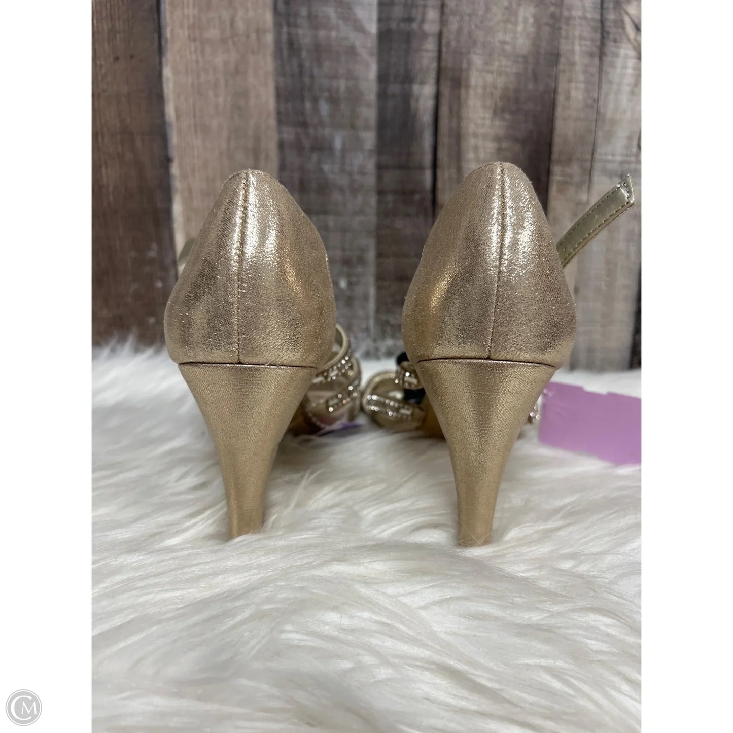 Sandals Heels Stiletto By Kelly And Katie In Gold & Silver, Size: 7.5