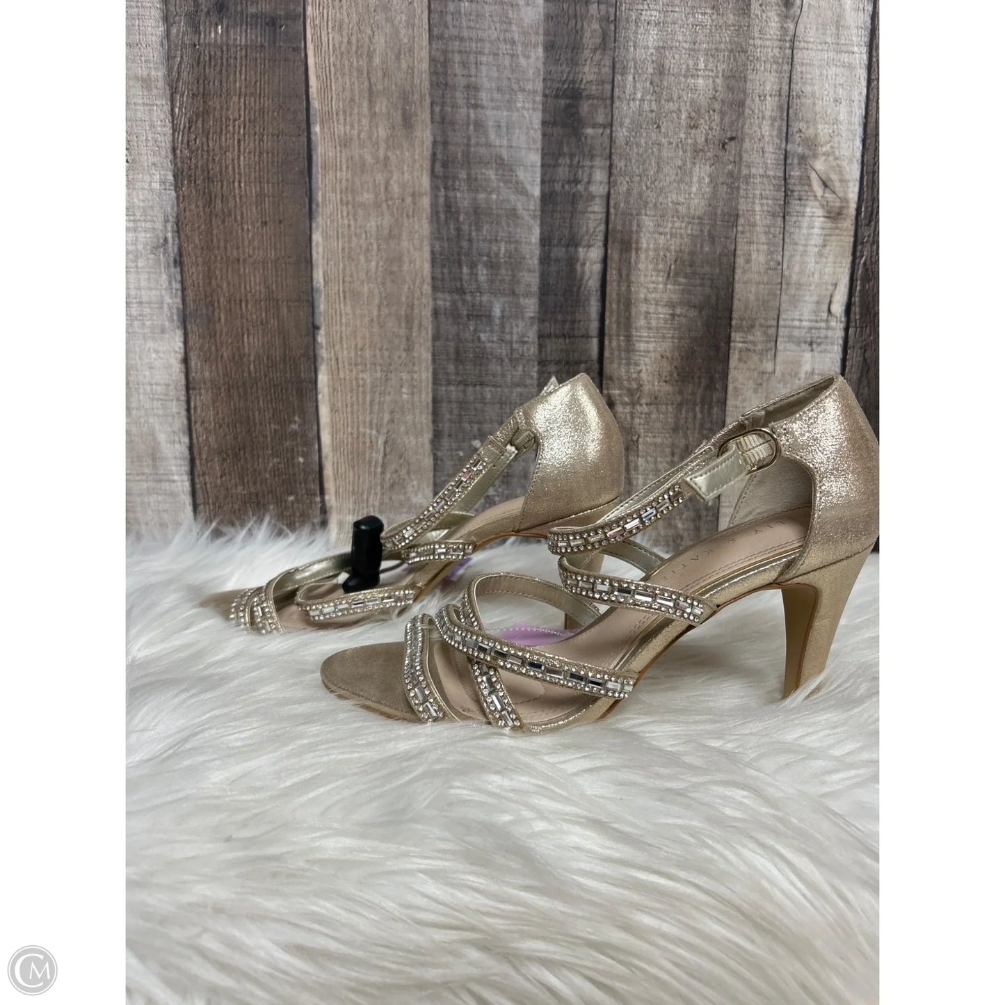 Sandals Heels Stiletto By Kelly And Katie In Gold & Silver, Size: 7.5