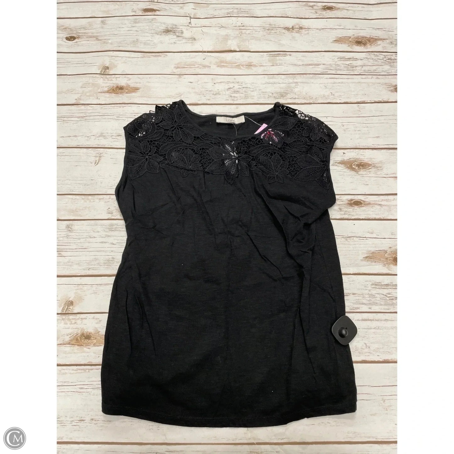 Top Sleeveless By Loft In Black, Size: M