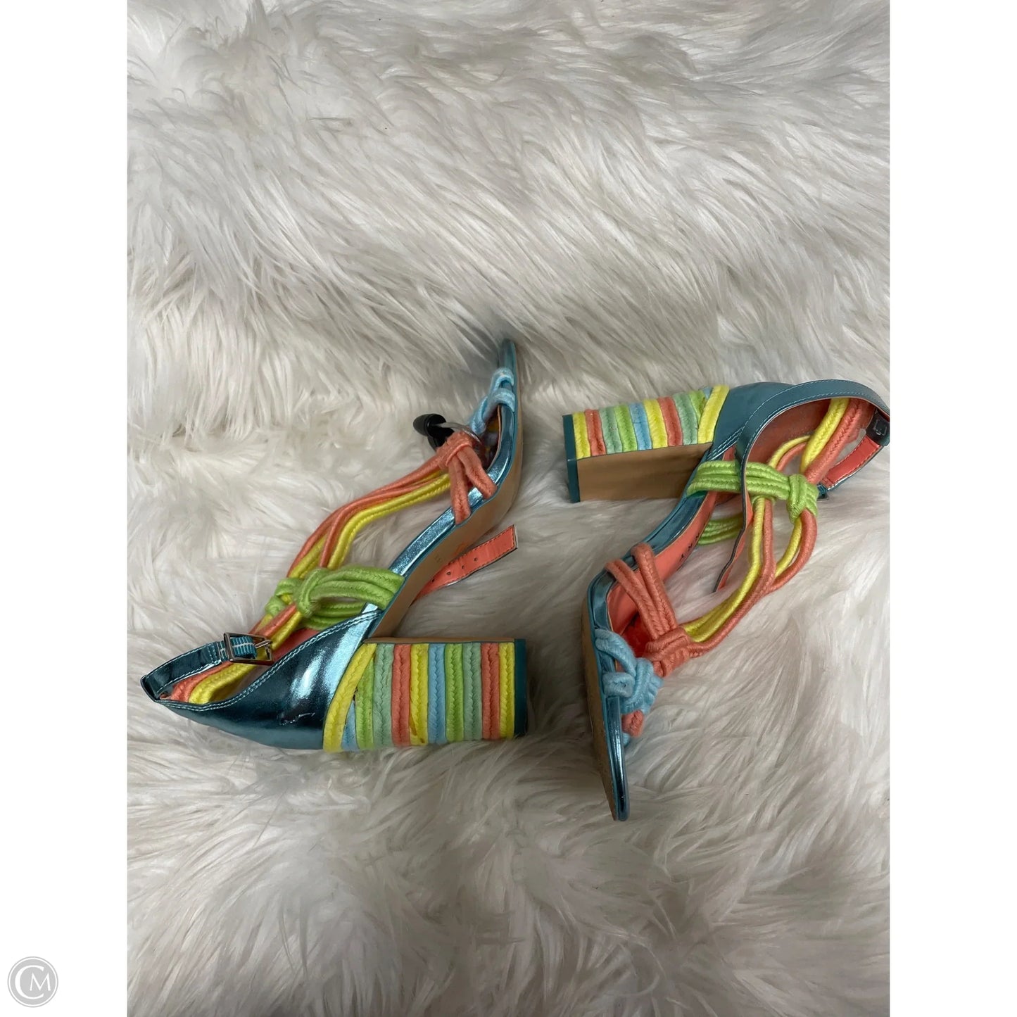 Sandals Heels Block By Cmc In Multi-colored, Size: 7.5