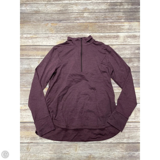 Athletic Top Long Sleeve Collar By Apana In Maroon, Size: Xl