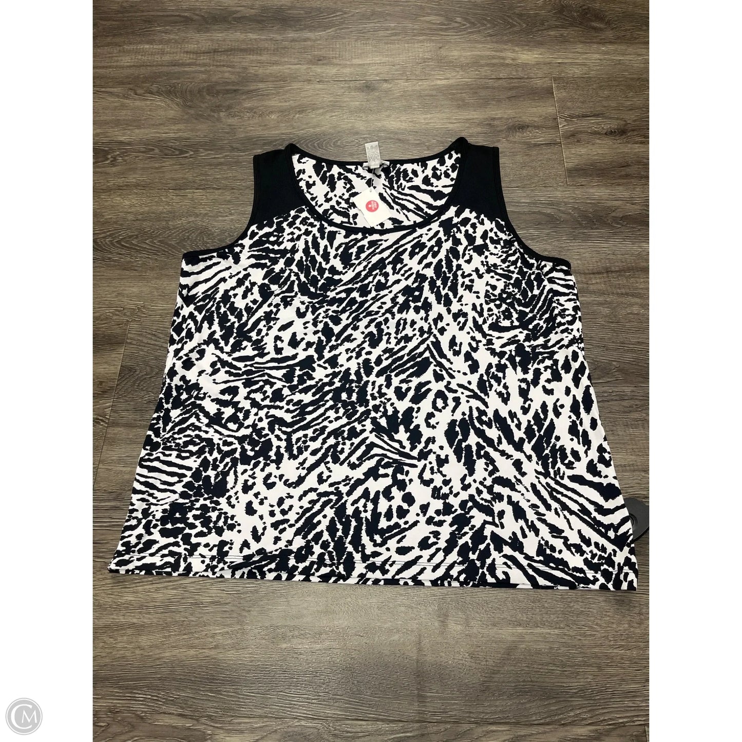 Athletic Tank Top By Zenergy By Chicos In Black & White, Size: Xl