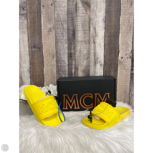 Sandals Luxury Designer By Mcm In Yellow, Size: 8