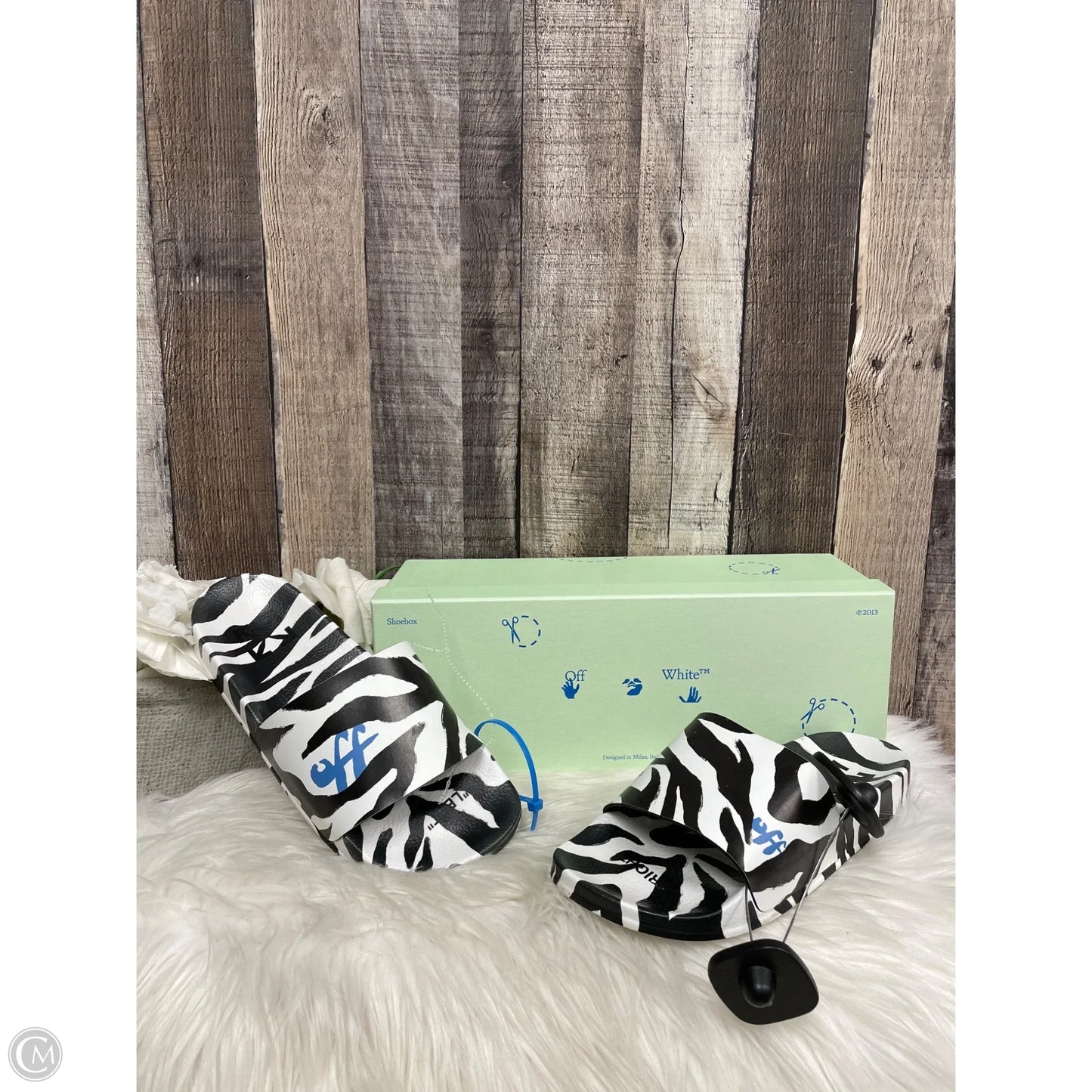 Sandals Luxury Designer By Off-white In Black & White, Size: 8