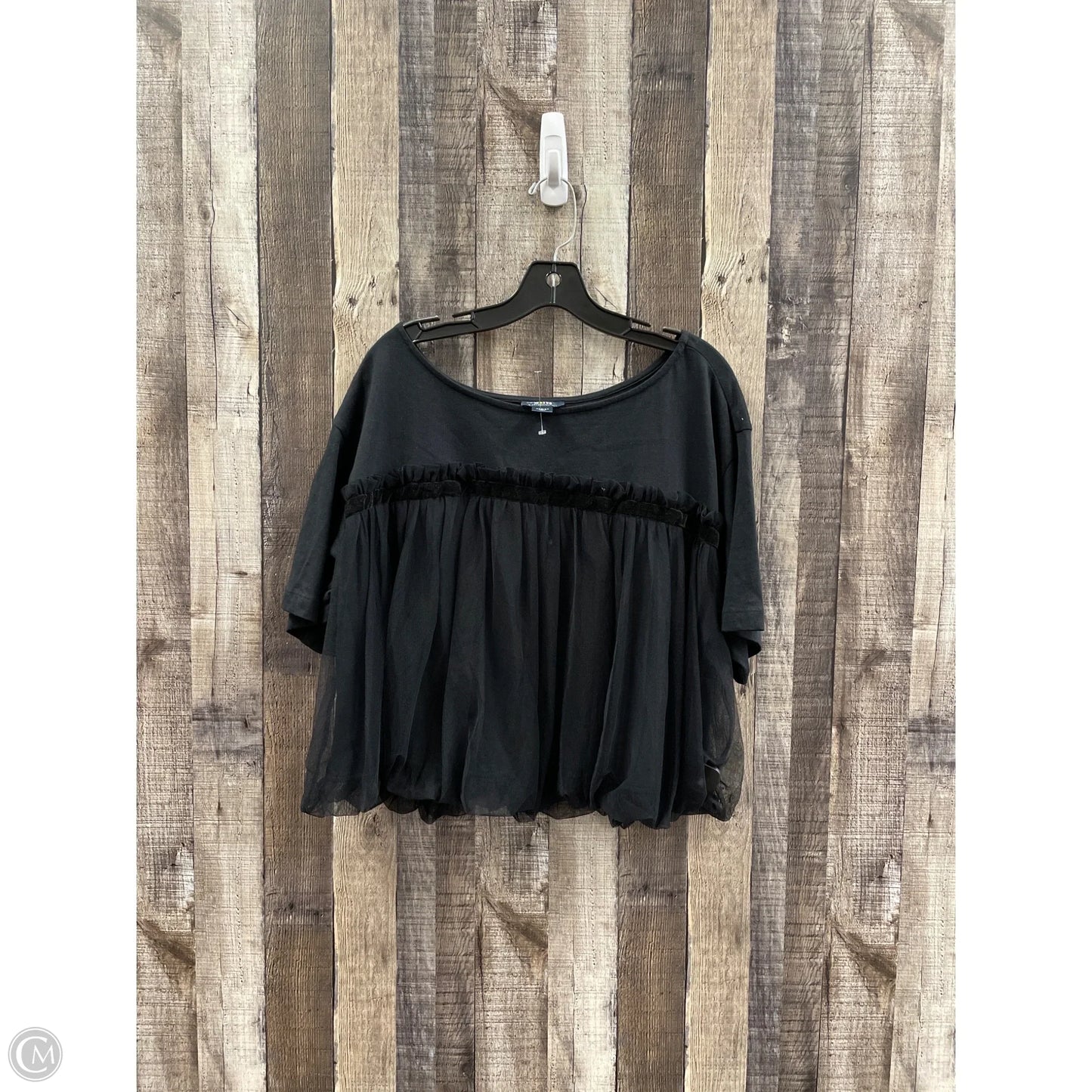 Top Short Sleeve By Maeve In Black, Size: M