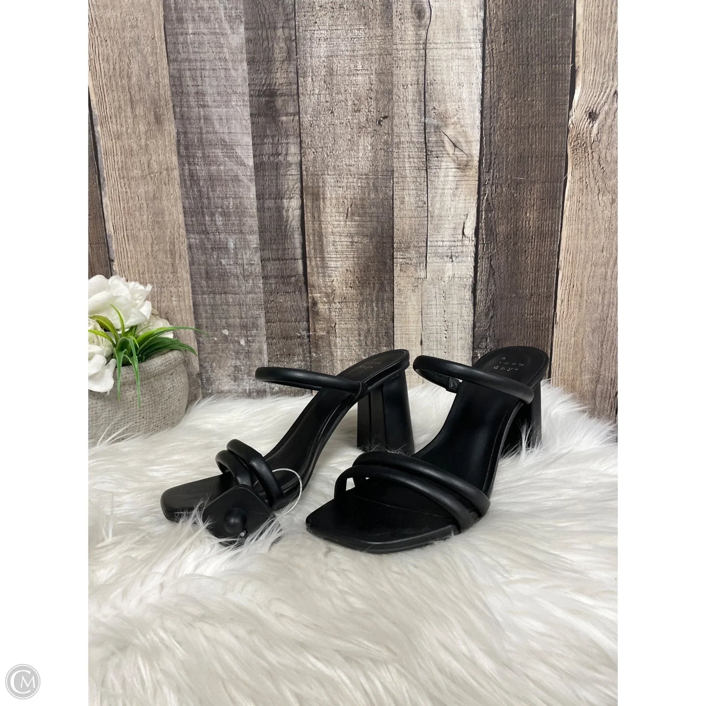 Sandals Heels Block By A New Day In Black, Size: 7