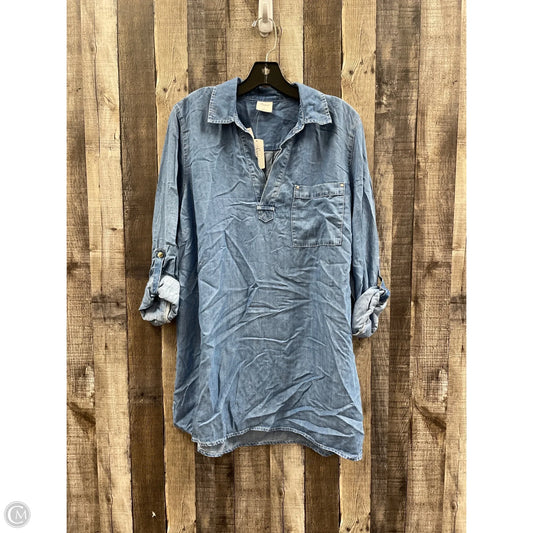 Tunic Long Sleeve By Soma In Blue Denim, Size: L