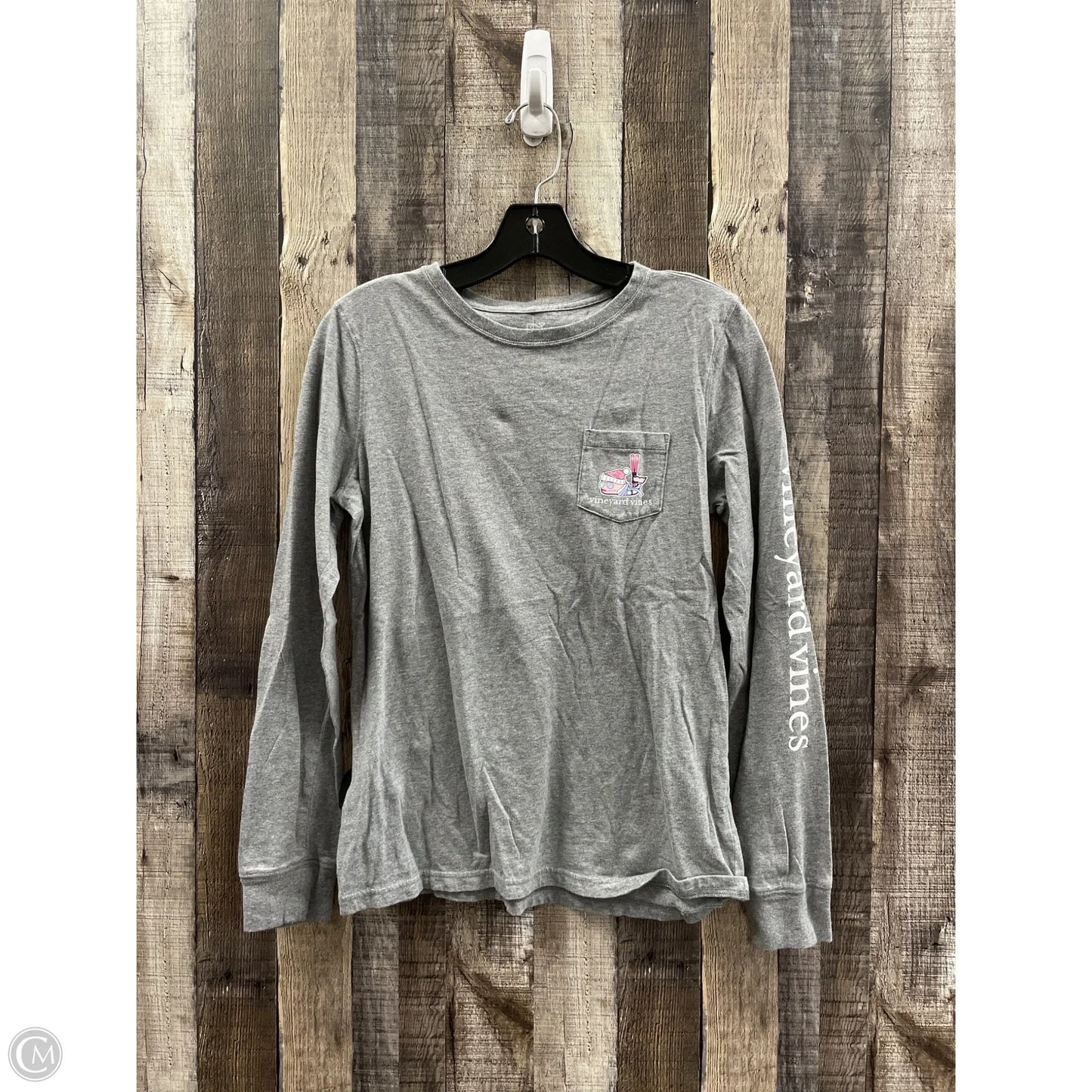 Top Long Sleeve By Vineyard Vines In Grey, Size: S